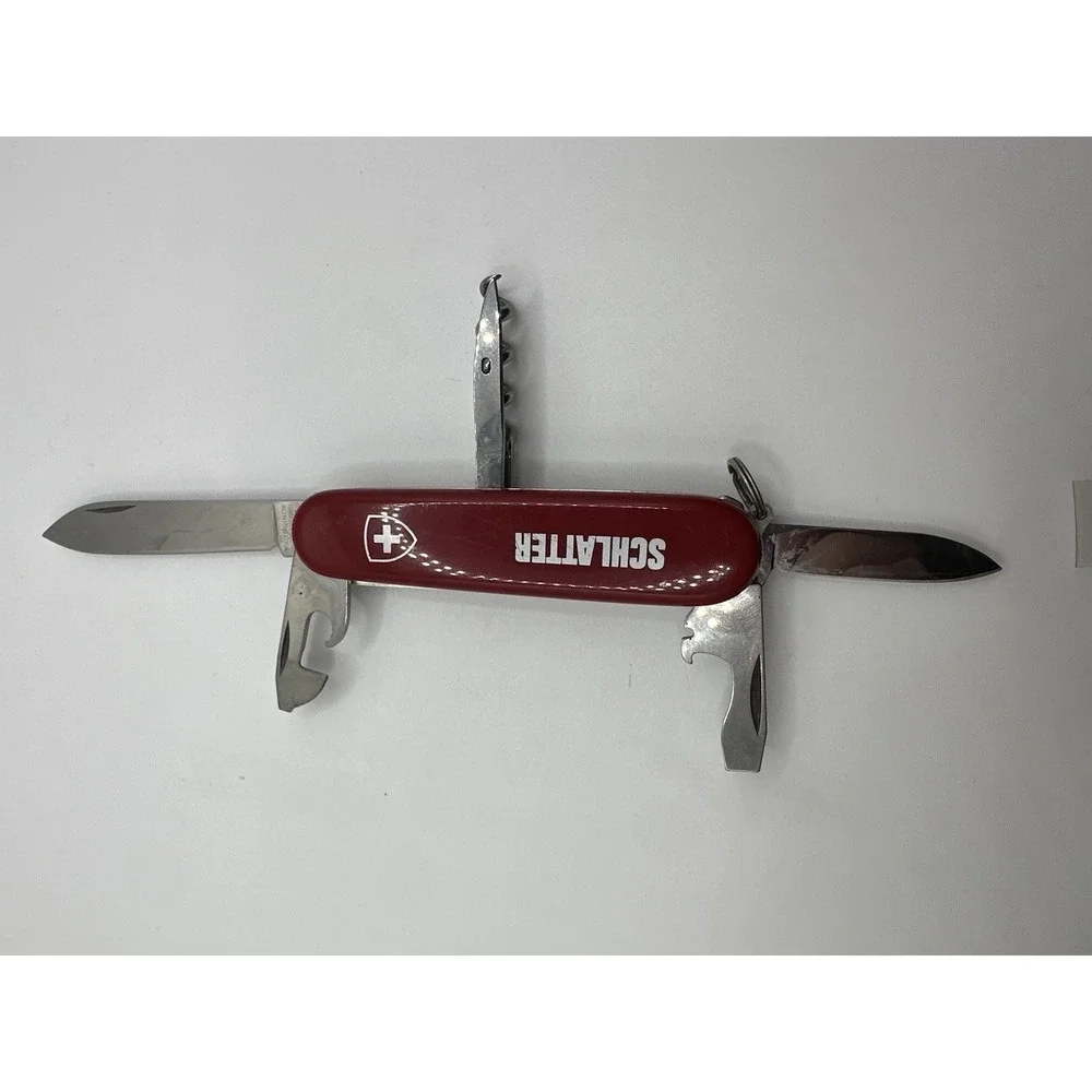 VTG Swiss‎ Army Style Multi Tool Knife Red Schlatter Stainless Corkscrew Opener